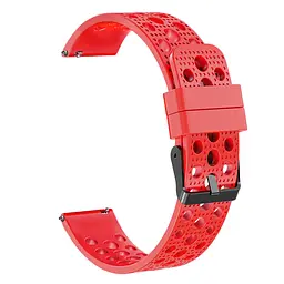 Силіконовий double перфорований ремінець Watchbands для Samsung Gear S3 червоний (WB009DUBLEPERFRED) - мініатюра 2