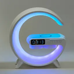Портативна колонка Smart X BT/TF/Wireless Charger/USB/FM/AUX/Clock UR126 c RGB-підсвічуванням 15 Вт, біла - мініатюра 6