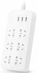 Подовжувач MiJia Power Strip 6 розеток + 3 USB-port CXB6-1QM White