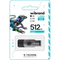 USB флеш накопичувач Wibrand 512GB Lizard Black USB 3.2 (WI3.2/LI512P9B) - мініатюра 3