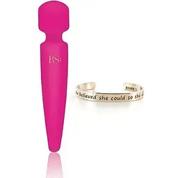 Вібромасажер Rianne S Bella Mini Wand Rose 10 режимів медичний силікон подарункова упаковка - мініатюра 2
