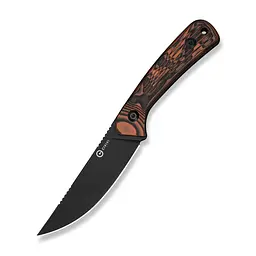 Нож фиксированный туристический Civivi Carveth (9,1 см) AEB-L/G10 оранжевый/черный с чехлом