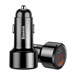 Автомобільний зарядний пристрій Baseus Magic Series PPS PDout/USB 45W/QC/PD/LCD CCMLC20C-01 Black - мініатюра 4