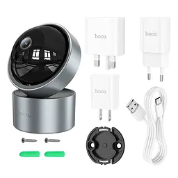 Камера відеоспостереження Hoco D5 Indoor PTZ HD Silvery gray - мініатюра 2