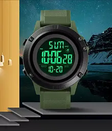 Чоловічий спортивний годинник Skmei 1508 (Зелний з чорним) - мініатюра 6