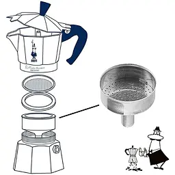 Фільтр-воронка для гейзерної кавоварки Bialetti Spare рarts на 4 чашки (0800134/NP) - мініатюра 3