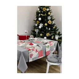 Скатертина Прованс Merry Christmas сіра 220x132 см (4823093451575)