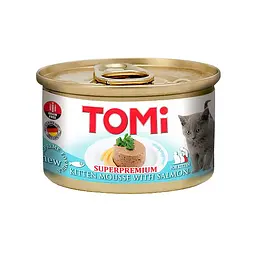 Консерва для кошенят TOMi For Kitten with Salmon 85 гр для кошенят лосось, мус