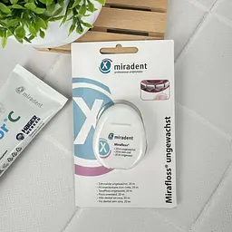 Зубна нитка Miradent Mirafloss невощена 20 м, Німеччина