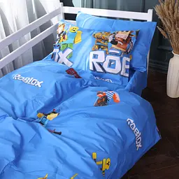 Комплект постільної білизни Mirson бязь Kids Time Roblox game blue 2x143x210 см (2200011551715)