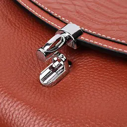 Сумка з натуральної шкіри з цікавою клямкою Vintage 22417 коричнева - мініатюра 8