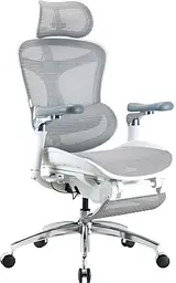 Офісне крісло Sihoo DORO C300 Pro Mesh White with footrest (DORO-C300-PRO-M102-JT) - мініатюра 2