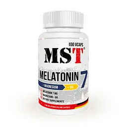 MST Мелатонін + Магній В6 Melatonin 7 мг - 100 вег. капсул