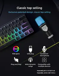 Конденсаторний мікрофон Yanmai SF666R USB з RGB-підсвічуванням - мініатюра 3