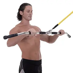 Ручка для верхньої тяги York Fitness 122см вигнута з гумовими рукоятками, хром - мініатюра 9