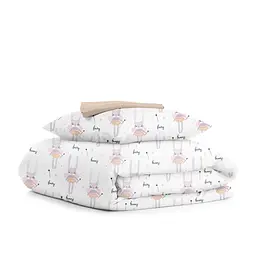 Дитяча постільна білизна в ліжечко FAIRY BUNNY CS2, рожевий (BunnyFairy_Magnolia_140)