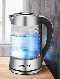 Скляний чайник Sokany SK-1027, 2200 Вт, 2,2 літра електролектроча - мініатюра 4