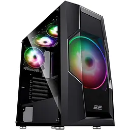 2E Gaming Корпус Turbo G2057B без БЖ 2xUSB3.0, 1xUSB2.0, 1x200мм, ARGB, 3x120мм ARGB, VGA 345мм, LCS ready, HUB, TG Side Panel, ATX, чорний