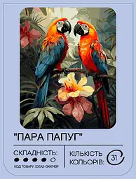 Набір для розпису по номерах "Пара папуг" 40*50 см, IDEA2-GX47439, ТМ "99IDEAS" - мініатюра 2