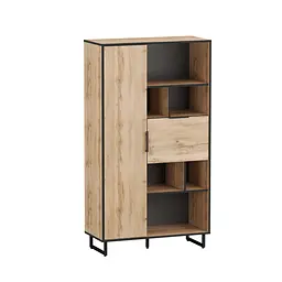 Стелаж комбінований з полицями Moreli Forte F-0006 у стилі Loft 900х1634х400 мм Дуб Аппалачі