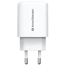 Зарядний пристрій Armorstandart 1xUSB-C + 1xUSB 20W GaN white (ARM89531)