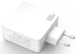 Сітчастий зарядний пристрій XO CE14 triple GaN USB-A/USB-C QC&PD3.0 100W 5A Білий - мініатюра 3
