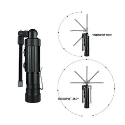 Ліхтар на магніті портативний складаний No Brand USB LED Work Lamp W549 складаний 5 режимів - мініатюра 12
