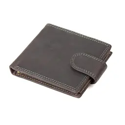 Вінтажне портмоне коричневе на кнопці Tiding Bag M39-FA27DB