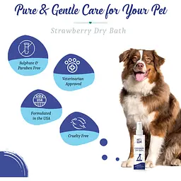 Сухий шампунь Pet Clean Dry Bath Strawberry для домашніх тварин з ароматом полуниці 250 мл - мініатюра 4