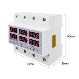 Цифрове реле контролю напруги та струму трифазне TOMZN TOVPD3-63VAS 63A 3x220V Розумний захисний автомат змінного струму (19600) - мініатюра 9