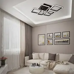 Керована світлодіодна люстра OVAL 75 Bт 6S 810x600x175 мм Чорна ESLLSE - мініатюра 6
