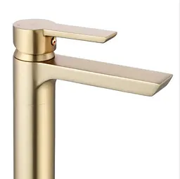 Змішувач для умивальника Rea Argus brushed gold високий REA-B6412, Золотий - мініатюра 2