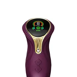 Пульсатор-кролик з вібрацією Zalo Mose Velvet Purple, нагрівання до 42°, кристал Swarovski - мініатюра 4