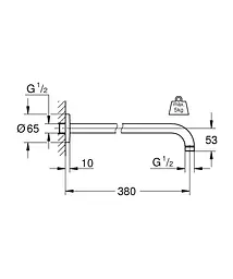 Душовий кронштейн 380 мм Grohe Rainshower 28361000 Хром - мініатюра 2