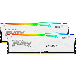 Модуль пам'яті для комп'ютера DDR5 32GB (2x16GB) 5600 MHz FURY Beast White RGB Kingston Fury (ex.HyperX) (KF556C36BWEAK2-32) - мініатюра 3