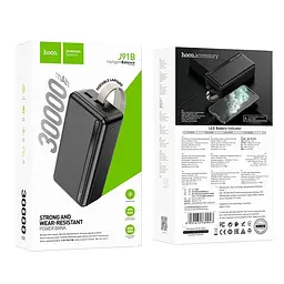 Зовнішній акумулятор 30000 mAh Hoco J91B чорний - мініатюра 6
