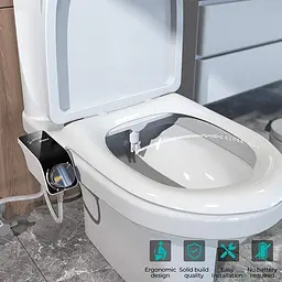 Універсальне біде-накладка SAMODRA Bidet тонка під кришку, з боковим модулем, Біла (SMWDRB) - мініатюра 3