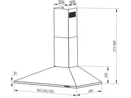 Витяжка купольна Interline SET BL A/60 PB/2/T - мініатюра 7