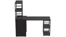 Стіл-тумба трансформер Смарт 3/2 з етажеркою Ferrum-decor 1430x1450x600 Чорний метал ДСП Сосна Кембра 16 мм (FRD-105118) - мініатюра 2