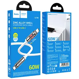 Дата кабель Hoco U136 Prize Type-C to Type-C 60W (1.2m) White - мініатюра 4