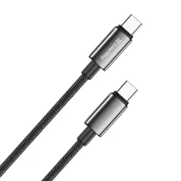 Дата кабель USB-C to USB-C 1.0m 5A 100W zinc alloy braided black ColorWay (CW-CBPDCC098-BK) - мініатюра 2