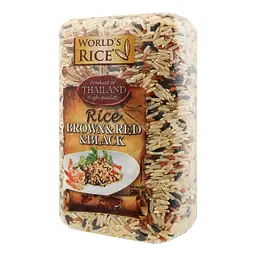 Суміш рису коричневого, червоного та чорного World's Rice 500 г - мініатюра 2