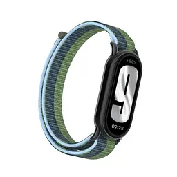 Ремінець Amazfeel для фітнес-браслета Mi Band 8 та 9 нейлоновий зелений та синій - мініатюра 2