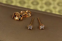 Сережки гвоздики Xuping Jewelry зірочки 3 мм золотисті