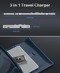 Бездротова зарядна станція REOKILY MagSafe 3-в-1 для iPhone, Apple Watch та AirPods - мініатюра 3