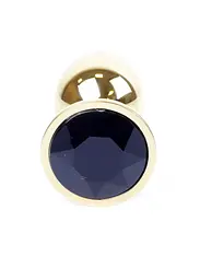 Анальна пробка - Jewellery Gold Plug Black - мініатюра 4