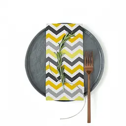 Набір із 4-х серветок 35х35 YELLOW GREY ZIGZAG & SMOKY COSAS (4822052084328) - мініатюра 2