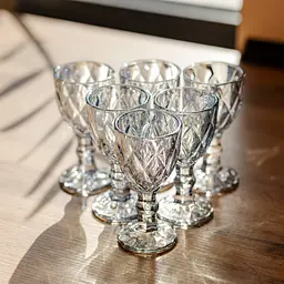 Набір чарок Diamond Blue 6 штук по 40 мл HP-19-278 прозорий чарка для міцних напоїв коктейлів шотів Yiwu HP-19-278 - мініатюра 2