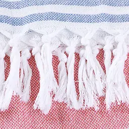 Рушник пештемаль Lovely Svi бавовняний, пляжний, хамам, spa - XХL 100x180 см Red/Blue Stripes (9032025) - мініатюра 4