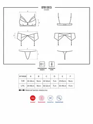 Комплект білизни Obsessive 818-SEG-1 S/M чорний - мініатюра 7